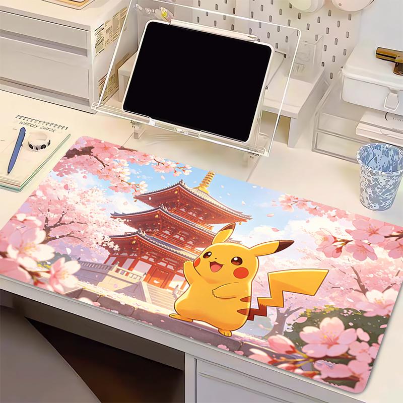 Hot Anime Mouse Pad Pokemon Gaming Accessories Varmilo Keyboard Pad Gamer Computer Desk Mat pastel pink sakura Pikachu Mousepad
