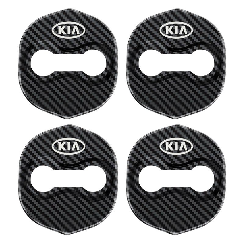4 Stück 3 Typen Für Kia Rio Ceed Sportage Cerato Soul Autotür-Schlossabdeckung Aufkleber Metall-Emblem Abziehbild Auto-Tür-Styling
