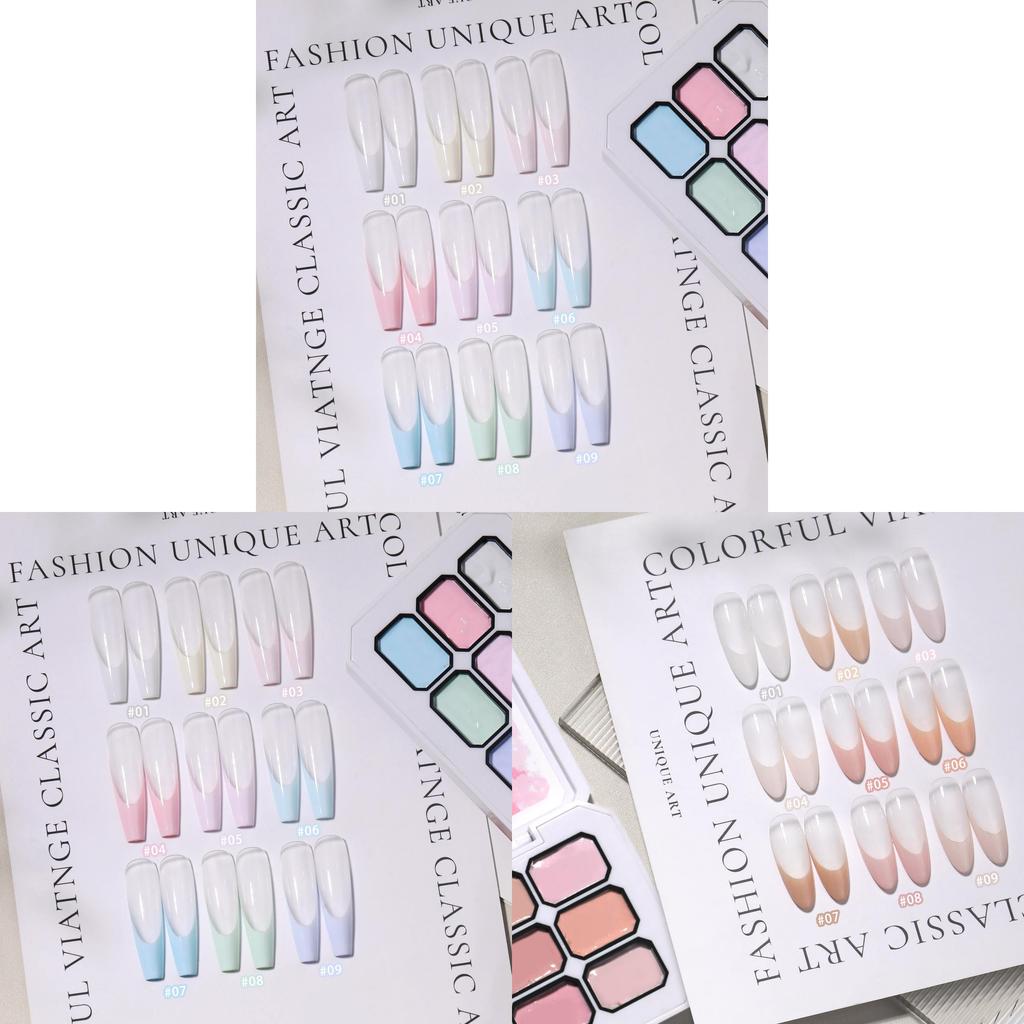 Honeygirl Nine Grid Macaron Pink Solid Gel Set For Nail Art And Diy Manicure