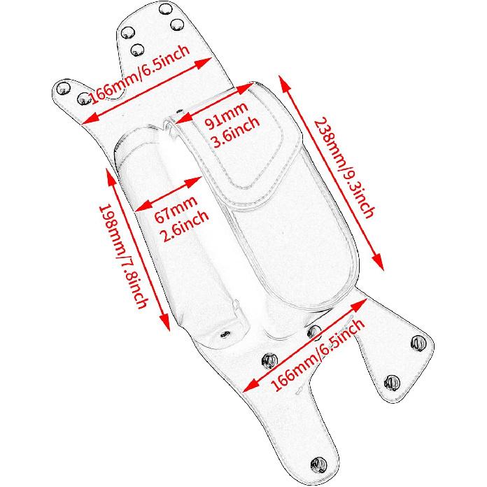 PU Leather Saddlebag Guard Bag with Water Drink Bottle Holder Fit For Harley Touring Electra Street Tri Glide Road King Glide 1983-2025 (Right)