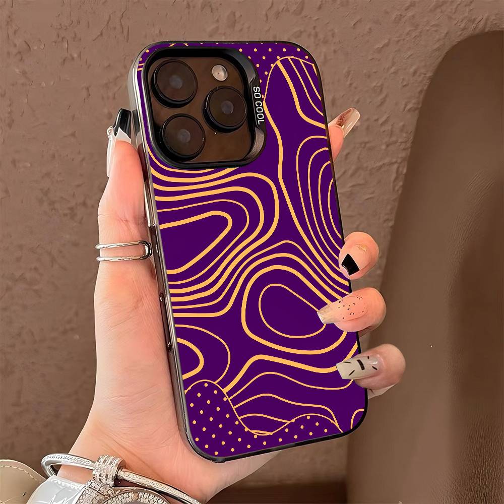 Interesting patterns phone case for iPhone 17 17Air 16 15 14 13 12 11 Pro Max Plus Colorful Silver