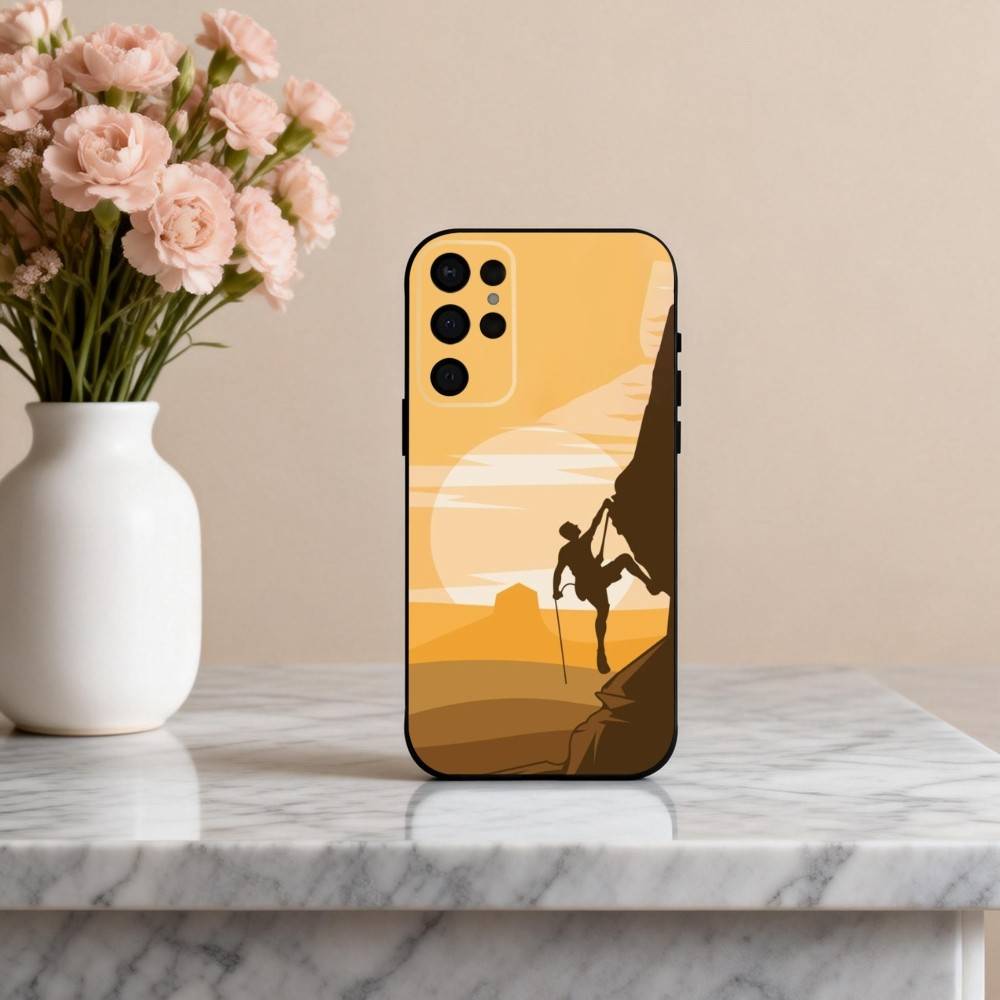 R-Rock C-Climbing Wall Art Phone Case For Samsung S25,S24,S21,S22,S23,S30,Ultra,S20,Plus,Others Soft Black Case