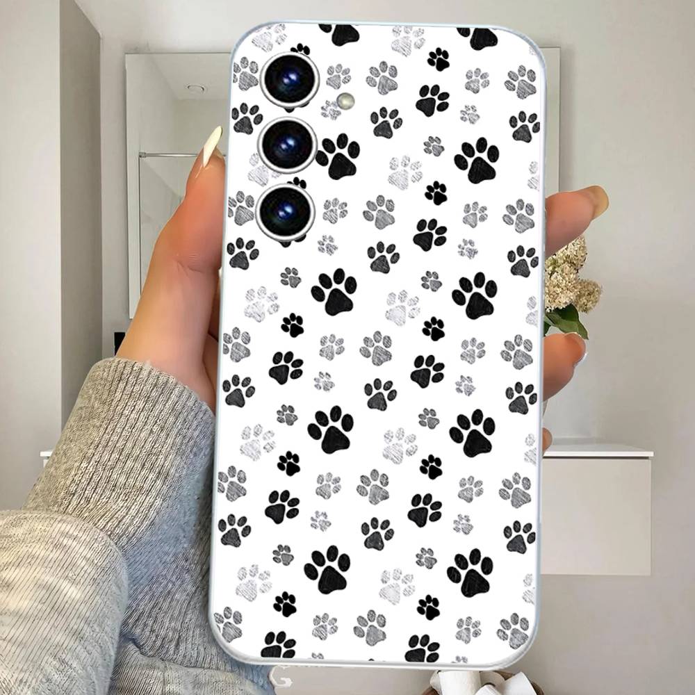 Best Friends Dog Paws Transparent Phone Case For Samsung Galaxy Transparent Cover A52 A12 A51 S21 Edge S22ULTRA S23 S24 S20LITE