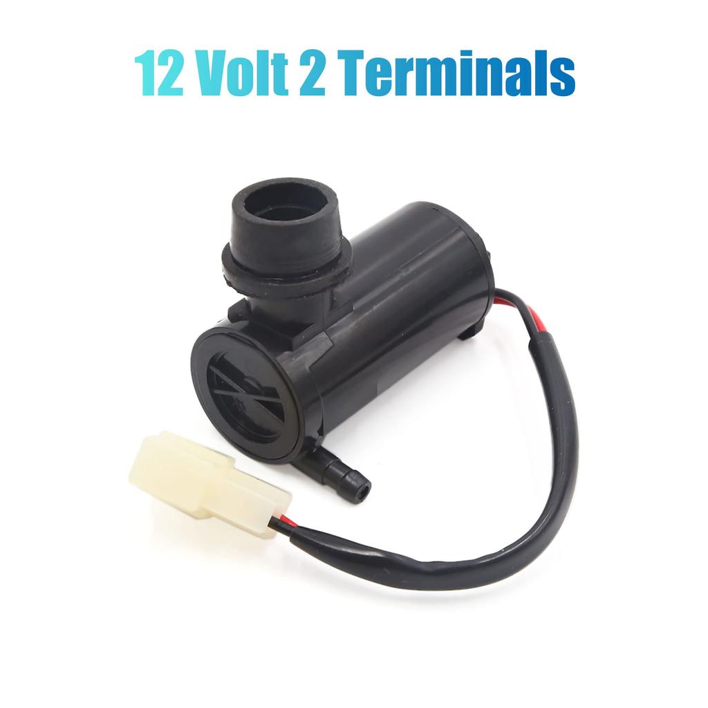 uxcell Universal Windshield Washer Pump Motor 2 Terminals for Car White Black