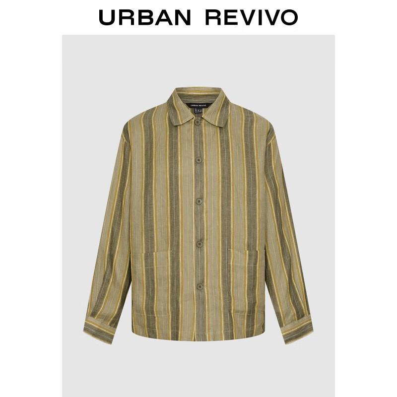 

UR Men s Autumn 2025 Casual Color-block Stripe Double Pocket Jacket XL