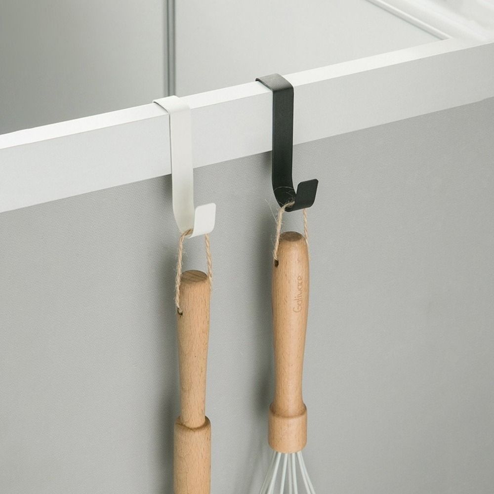 4Pcs Hole Free S-Shaped Stainless Steel Hook Multi-functional Durable Door Back Hook Simple Cabinet Door Hanging Rack for Home