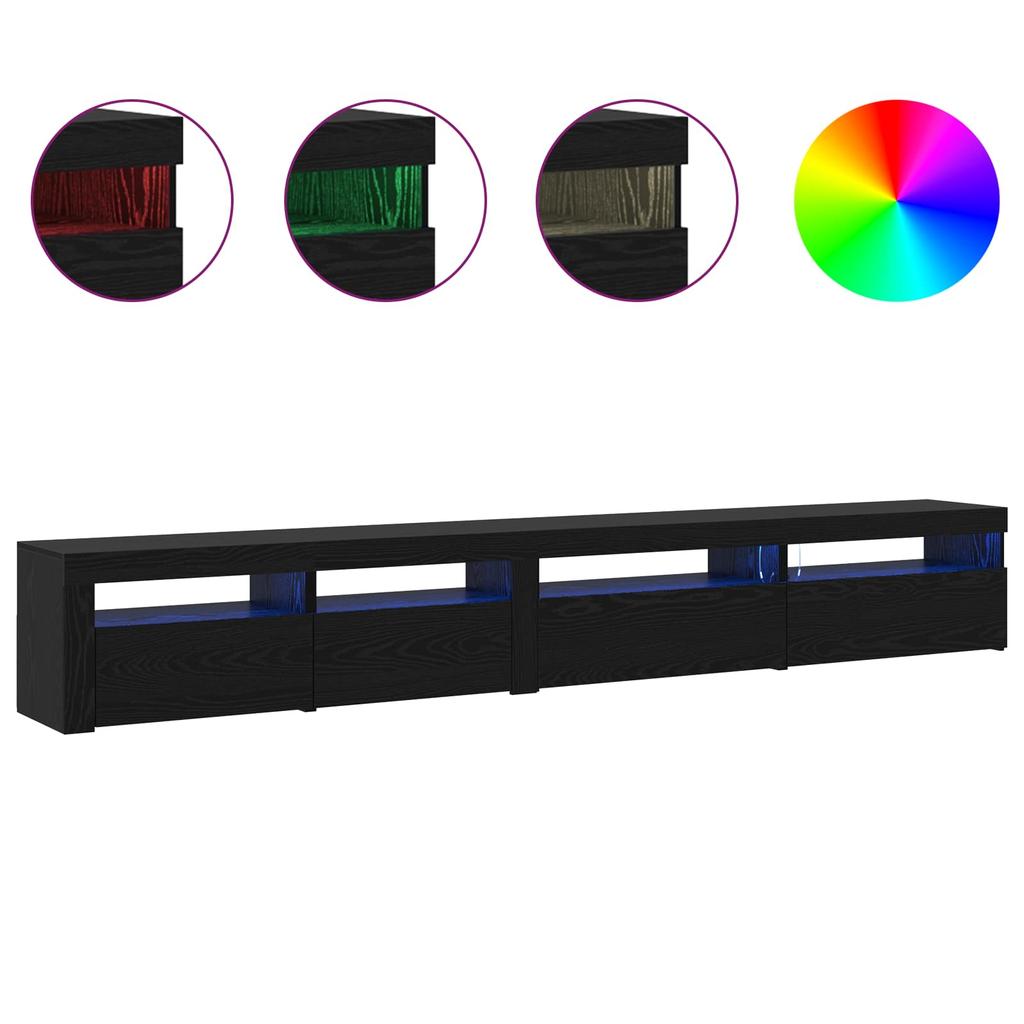 TV Cabinet Set 3 Pcs Black Oak Effect 270 X 35 X 40 Cm