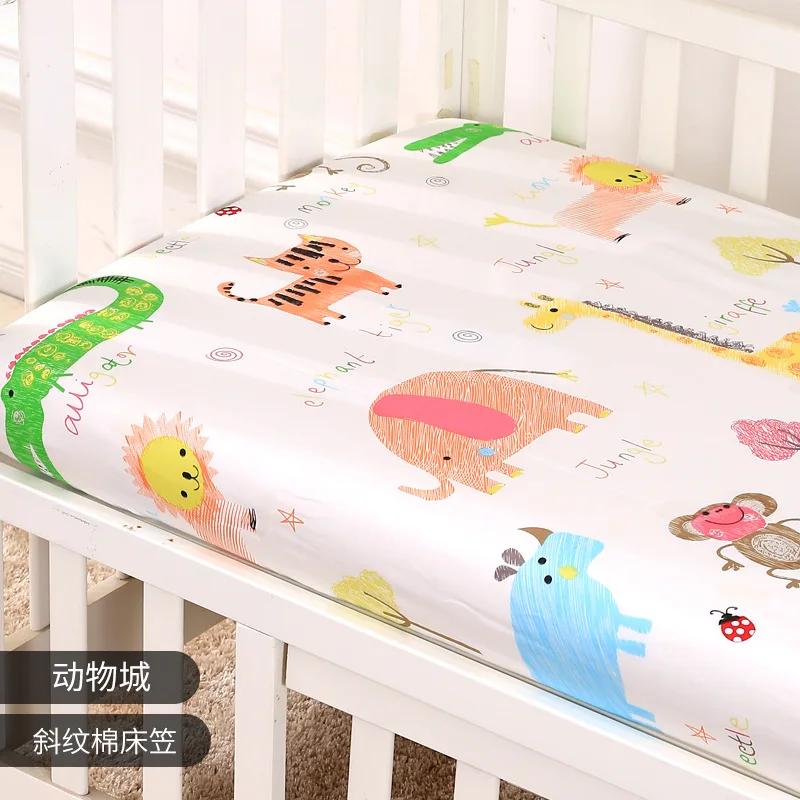 Pure Cotton Baby Mattress Cover Child Infant Newborn Fitted Sheet Soft Breathable Twill Cotton Bedding Size 120 X 65cm Mattress