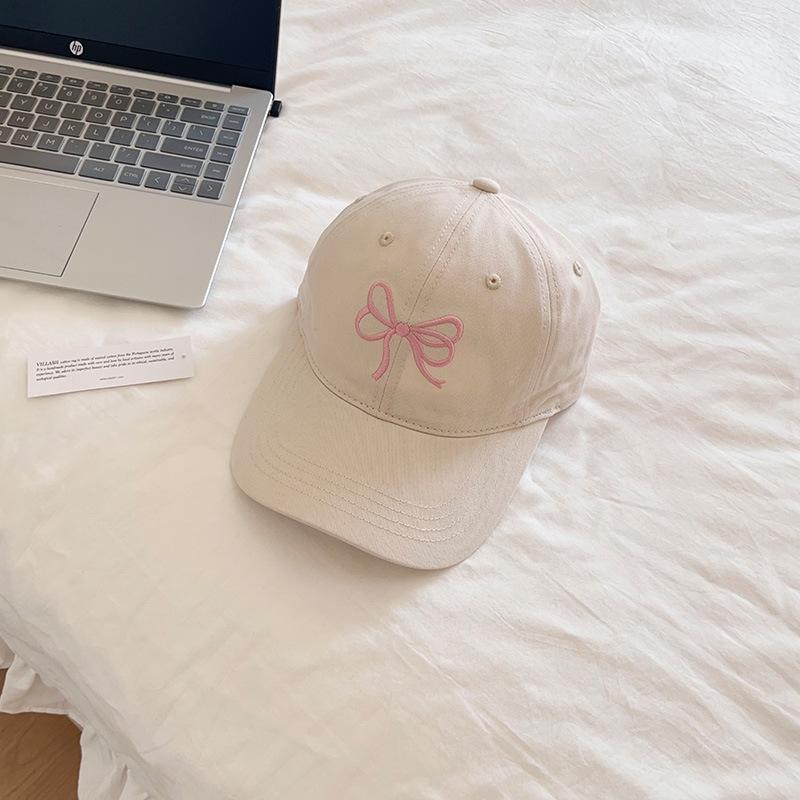 

RICYGVM Bow Embroidery WoUnisex Baseball Hat Korean Girl Duckbill Cap Outdoor Sun Protection Visors Solid Color Duck Tongue Cap Adjustable