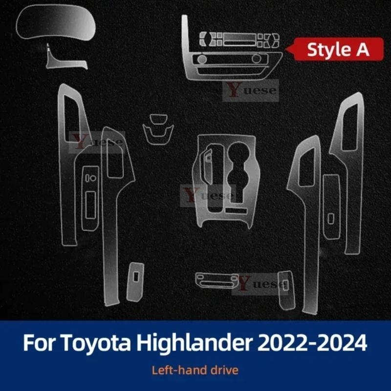 For Toyota Highlander 2024 Interior Film Transparent TPU Gear Panel Center Console Protection Sticker