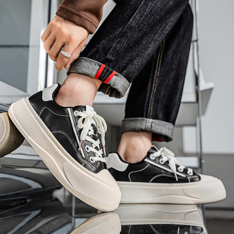 New autumn outdoor thick-soled wear-resistant casual shoes, youth leather board shoes