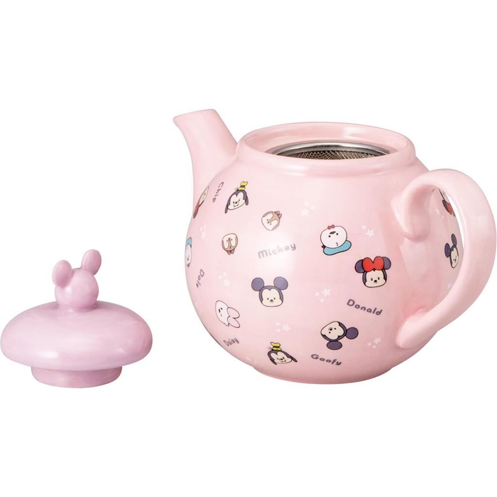 Disney Mickey Mouse Yululun Teapot, approx. 18 x 14 cm diameter, 500 ml capacity, Pink, SAN4531. Perfect as a birthday gift or tableware item.