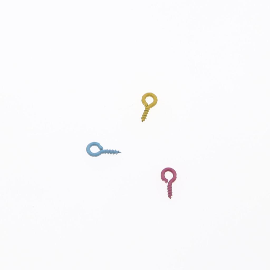 DIY Colored Ram Horn Hook Jewelry: Pearl Screw Nails & Threaded 9-Shaped Pendant Accessories