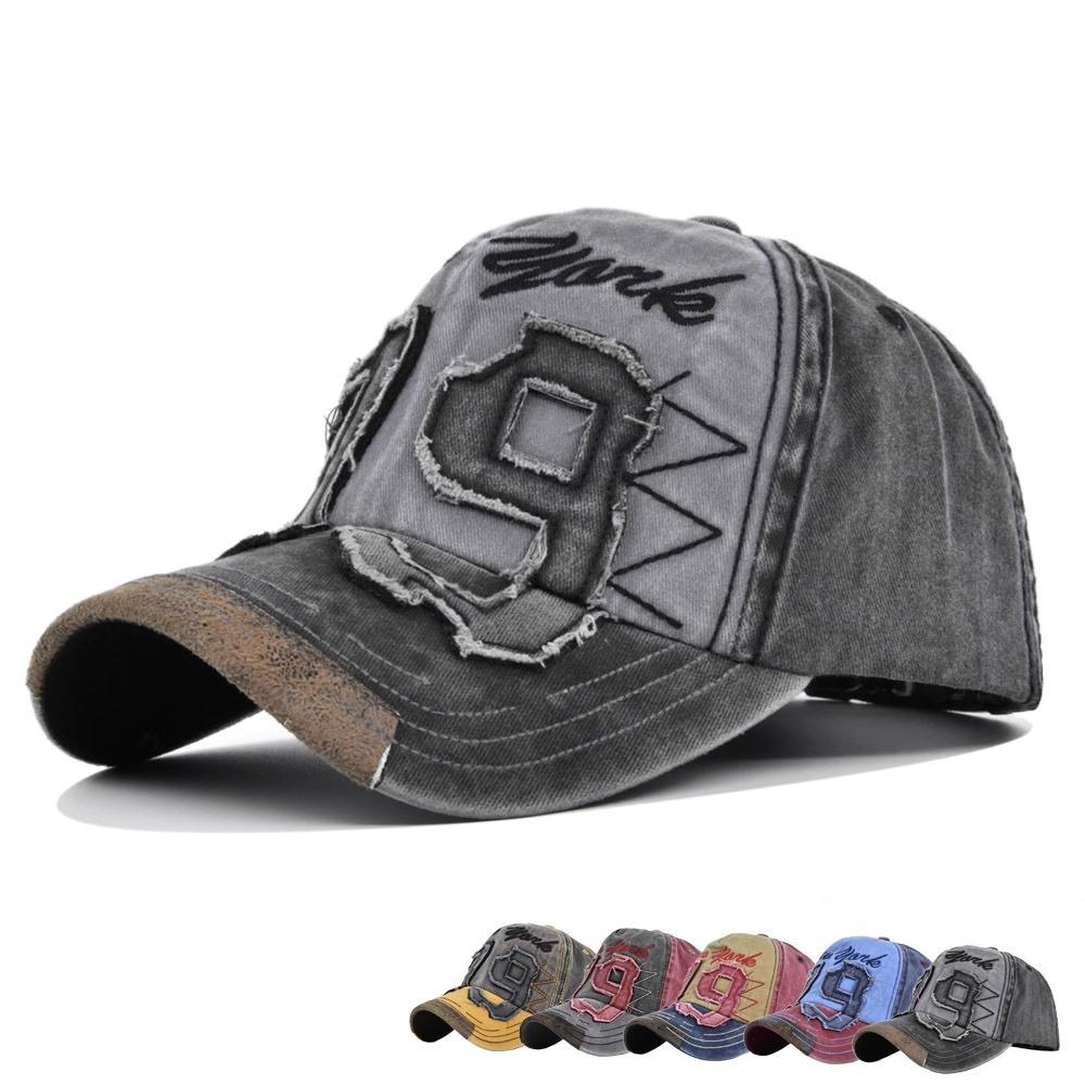 Color matching washed baseball cap embroidered baseball cap three-dimensional patch letter embroidery cap sun hat