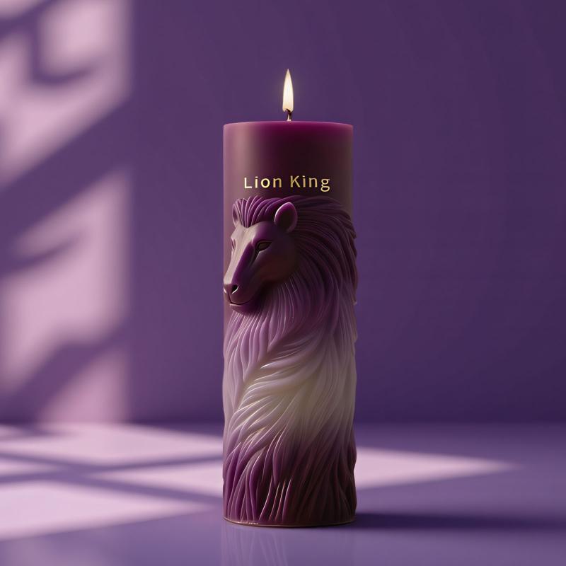 Classical Horse Head Scented Candle Mold Lion King Totem Roman Pillar Silicone Mold DIY Relief Wax Craft Maker for Home Decor