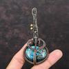 Tibetan Turquoise Pendant Copper Wire Wrapped Pendant Handmade Gemstone Pendant Unique Copper Design Jewelry Guitar Pendant Anniversary Gift