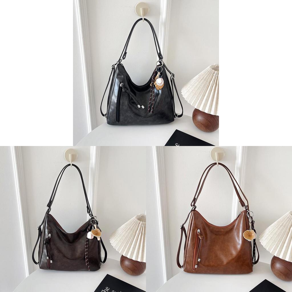 Pu Tote Bag For Women Large Capacity Fashion Street Style Daily Use