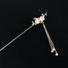 Hanfu Hair Stick Chinese Style Floral Women Hairpins Beads Tassel Decor Hair Fork Medium To Thick Hair Bun Accessories