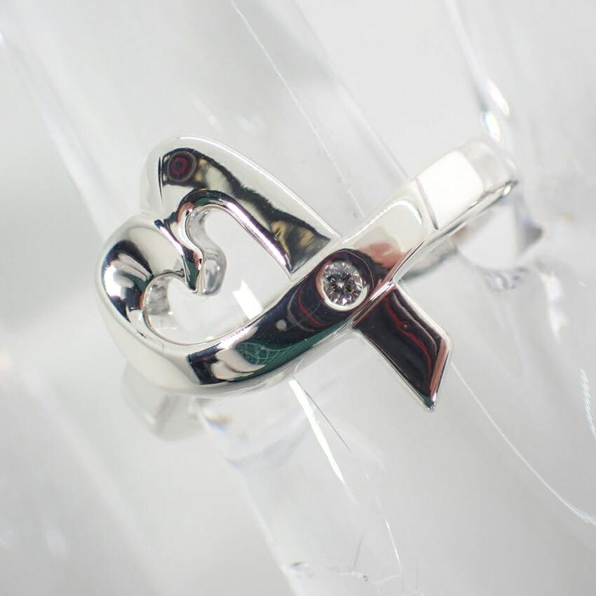 [Použitý] TIFFANY 925 Prsten Srdce s 1 Diamantem / Velikost 9 / g455-26