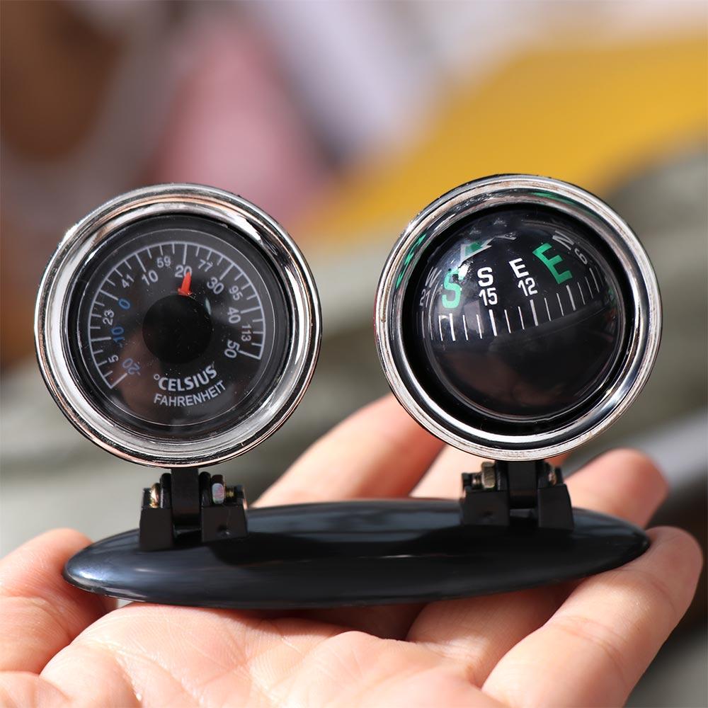 Auto Ornament Vehicle Compass Navigation Tools Car Thermometer Car Compass  Car Decoration