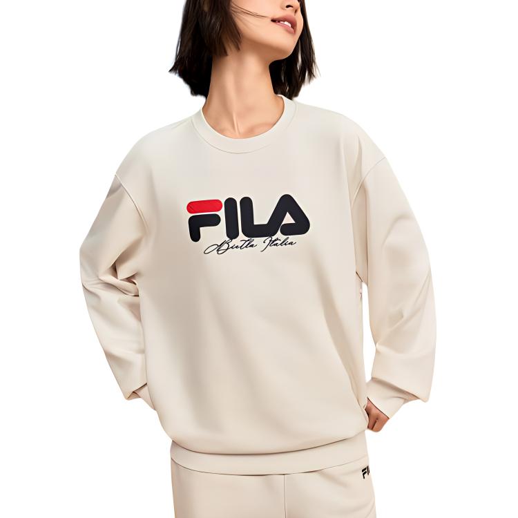 Fila Original Loose Fit Fleece Sweatshirt Unisex Sweatshirt Steam-White F51M449204F-IV