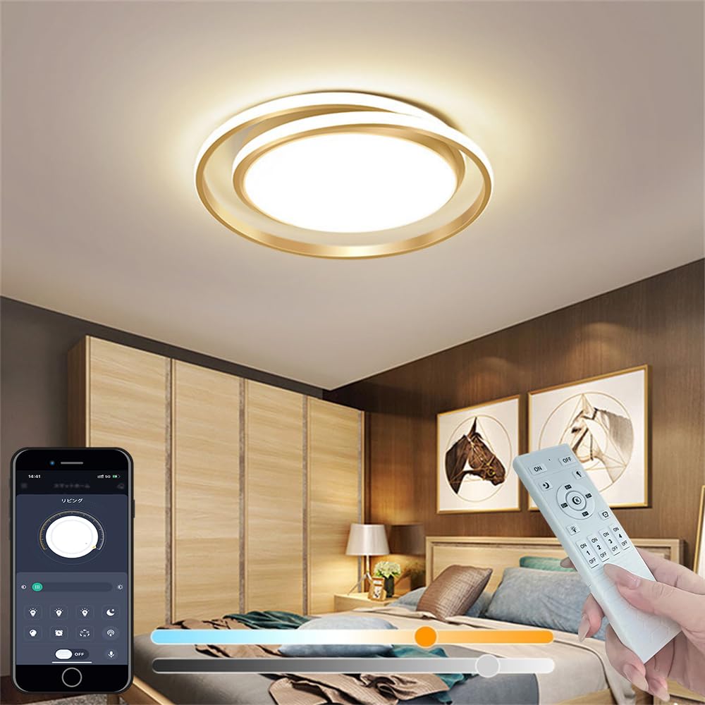 

KOVOL LED Ceiling Light, Suitable for 6-, 8-, and 10-Tatami Rooms, Stylish Scandinavian Design [App Remote Control, Stepless Dimming and Color