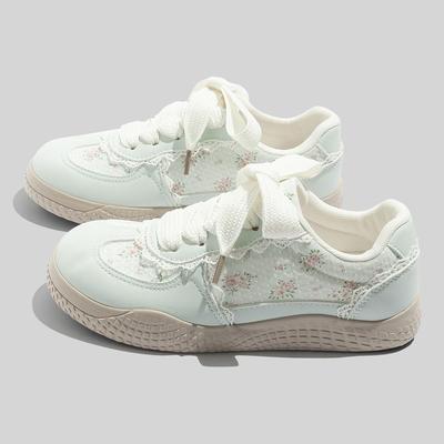 All-match Flat-bottomed Women's Shoes, Fashion German Training Shoes, Breathable Soft-soled Shoes, Increased White Shoes