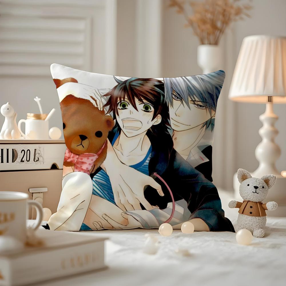 Cushion Cover Anti-dustmite Pillowcase Invisible Zipper Silky Short Plush Sofa Cushion Cover Junjou Romantica