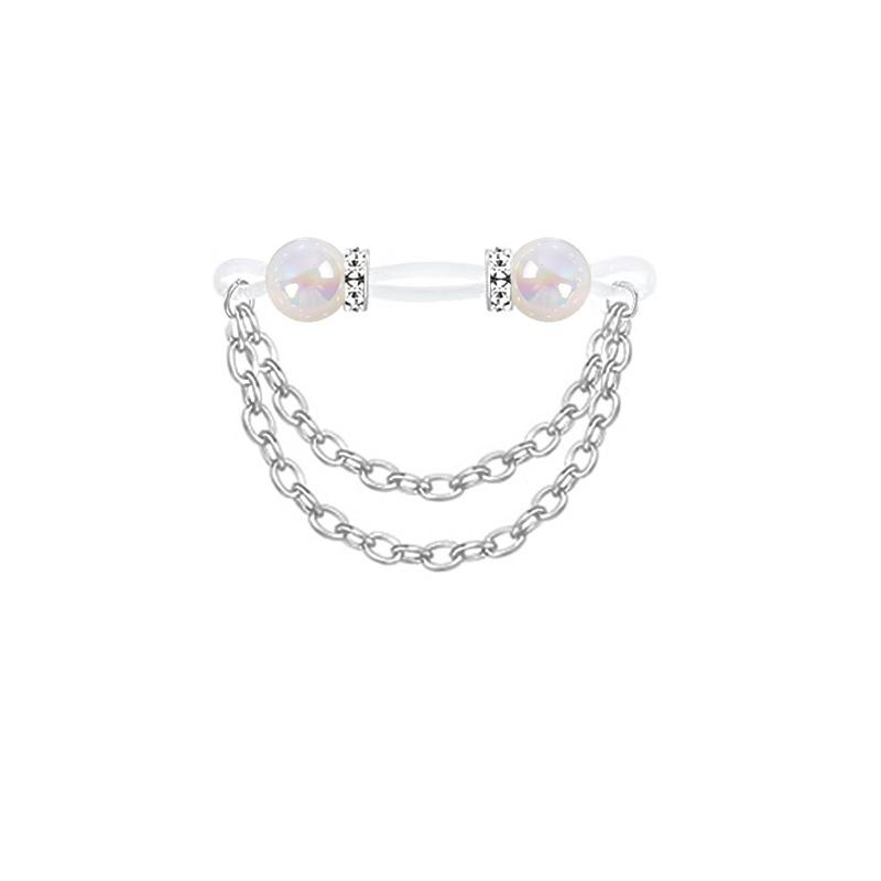 1 Pair Adjustable Fake Nipple Rings No-Pierce Acrylic Nipple Rings With Glitter Beads Perfect For Party