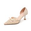 French Heels Women Pointed Toe Stiletto Hollow Lace Summer Dress Shoes Elegant High Heels Bestseller