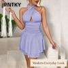 JPNTKY Women's Fashion Summer Spring Solid Color Print Sleeveless Casual Dresses