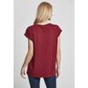 Women's T-shirt - Urban Classics - Organic Extended Shoulder - Bordeaux - Short Sleeves - Organic Cotton