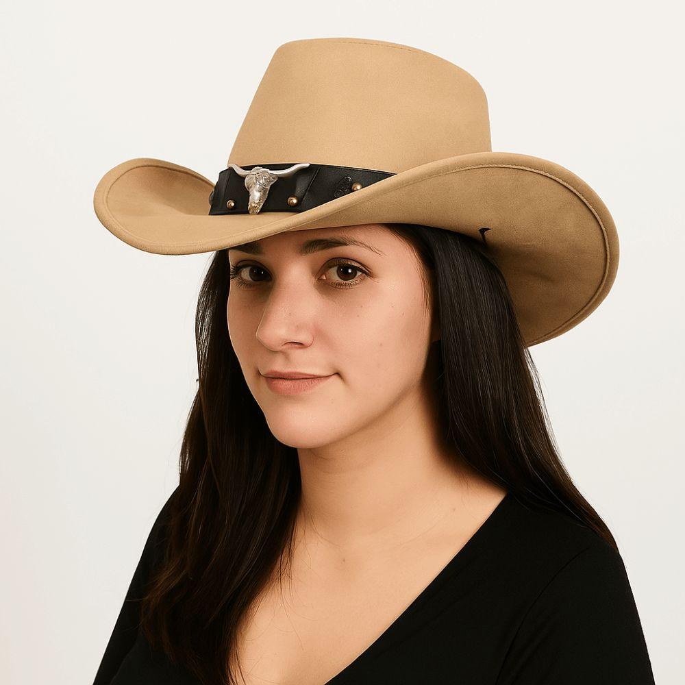 Cow Head Western Cowboy Hat Ethnic Style Visor Caps Cool Cowgirl Jazz Hat  Outdoor