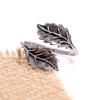 Retro Thai silver old craft leaf index finger ring simple atmosphere opening adjustable leaf couple ring