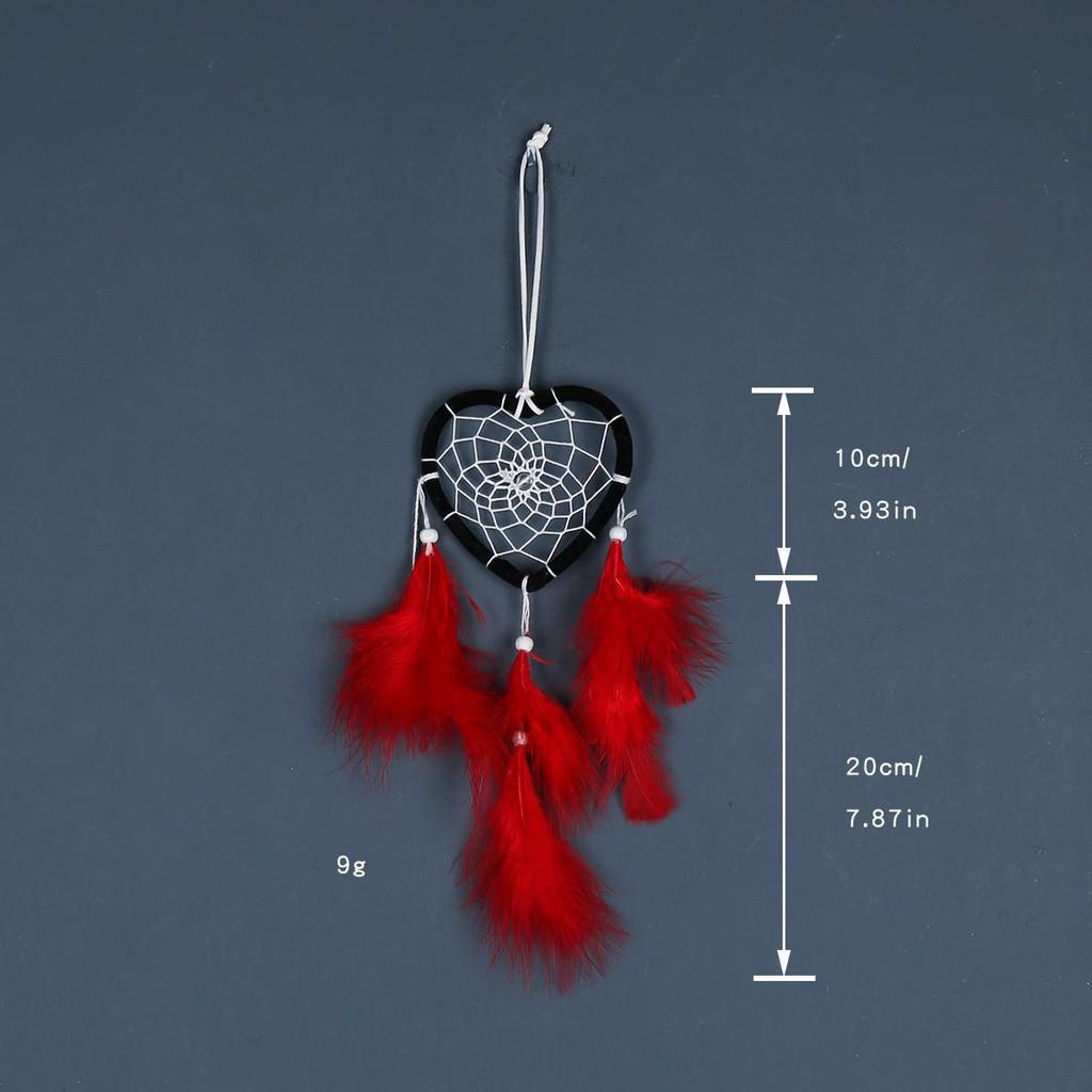 Ręcznie robiony Dziewczęcy Łapacz Snów: Wisząca ozdoba ścienna w kształcie serca na dekorację ślubną