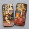 Retro Cartoon Cat Candlelight Illustration Phone Case For iPhone 17 Pro Max 16 15 Pro Plus 14 13 Mini 12 11 XR X 16E 17Air Cover