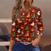 3/4 Sleeve Shirts For Women Print Graphic Tees Blouses Casual Plus Size Basic Tops Pullover