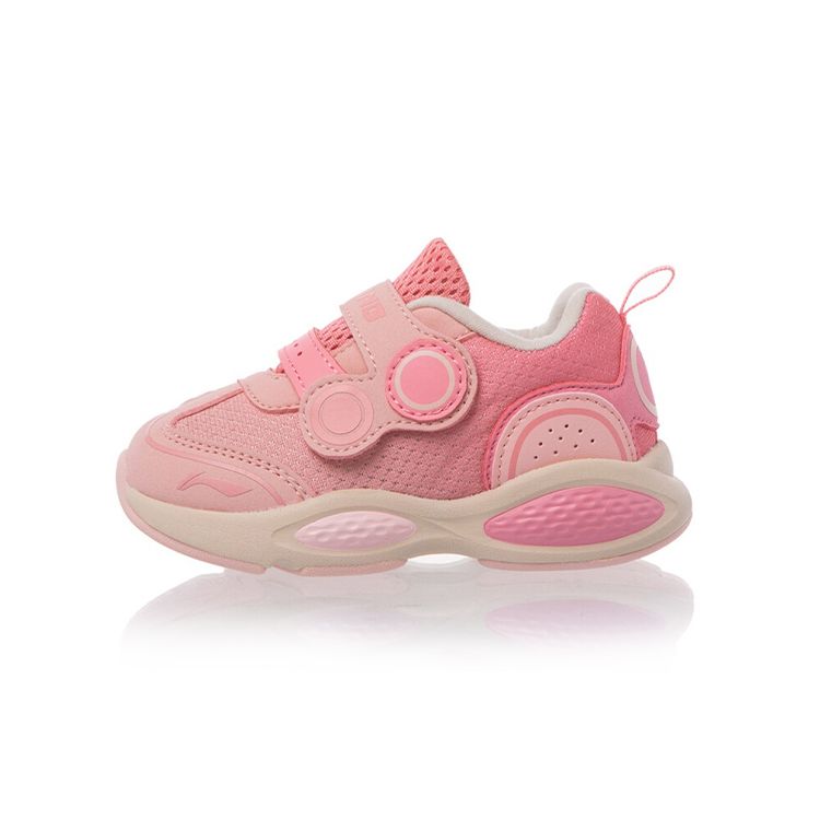 Li Ning Fashionable Non-Slip Wear-Resistant Breathable Low-Top Sports Casual Shoes Baby Sneakers Pink YKHR016-4