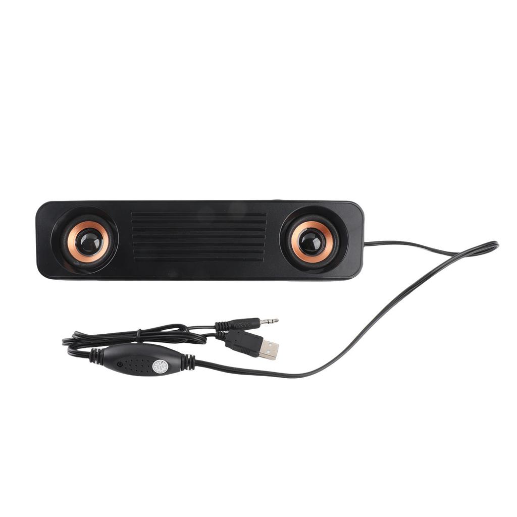 Wired Speaker HiFi Stereo Subwoofer USB Powered 3.5mm Plug Portable Desktop Long Speaker for TV Computer Long Speaker