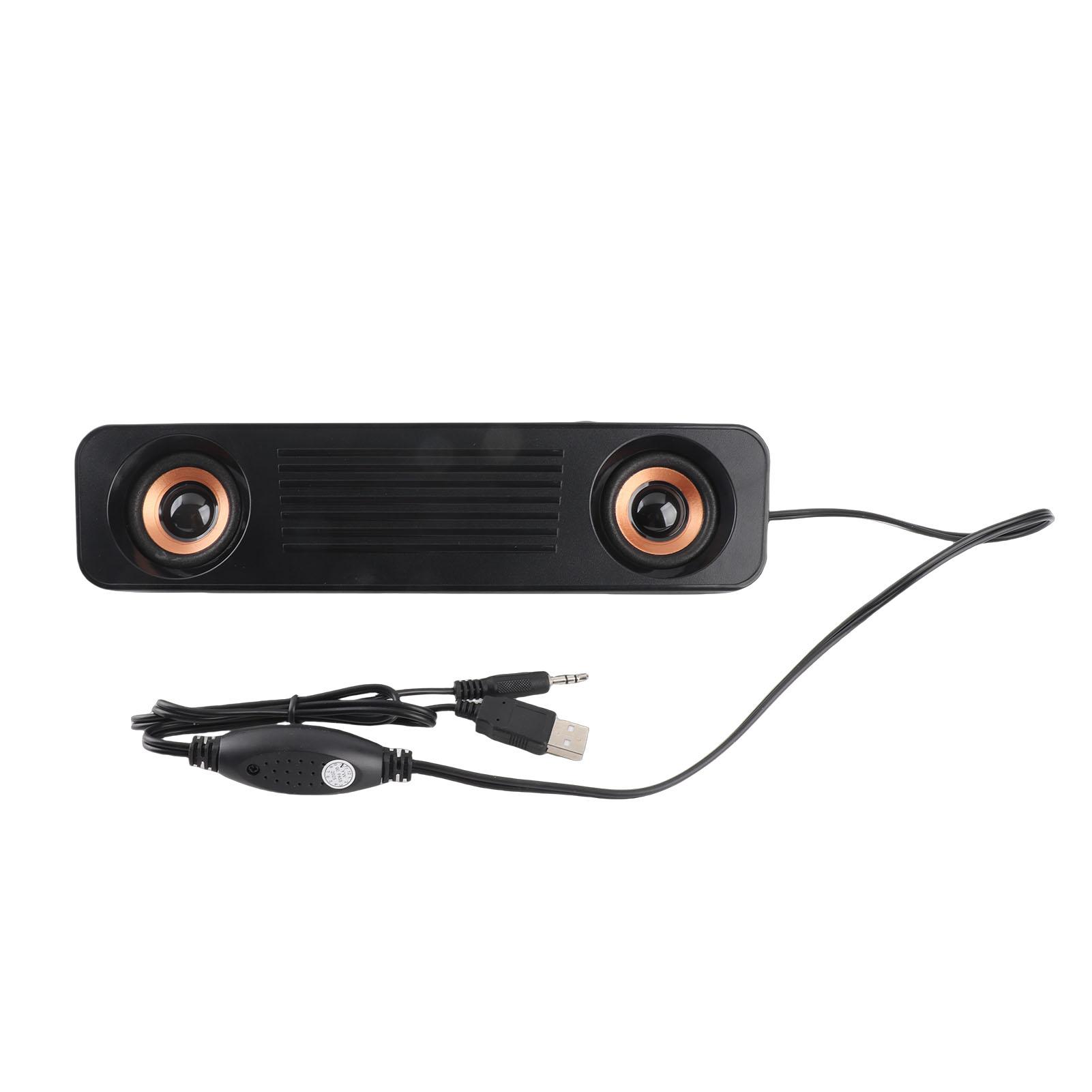 

Wired Speaker HiFi Stereo Subwoofer USB Powered 3.5mm Plug Portable Desktop Long Speaker for TV Computer Long Speaker чорний