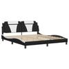 VidaXL Viana Bed Frames Without Mattress, Upholstered Bed with Cushion, Double Bed, Adult Bedroom Bed, Modern, Black and White 3208115