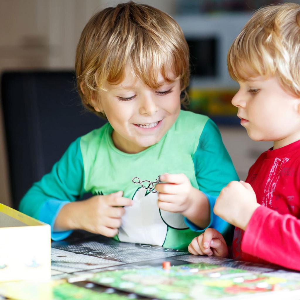 24Pcs/Set Metal Wire Puzzle Set IQ Mind Brain Teaser Reliever Parent-children Interactive Game Metal Link Unlock Interlock Toys