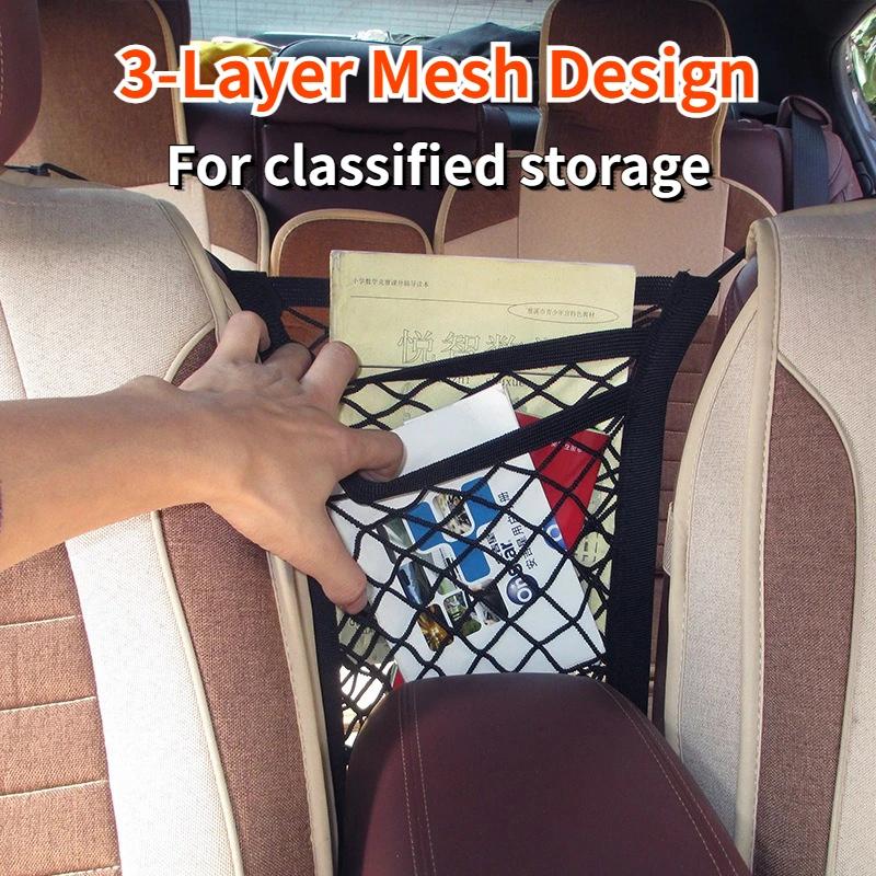 

Car Mesh Organizer Between Seat, Pet Dog Kids Barrier, Net Pocket Storage Bag Backseat, Seat Back Storage, Auto Car Accessories чорний