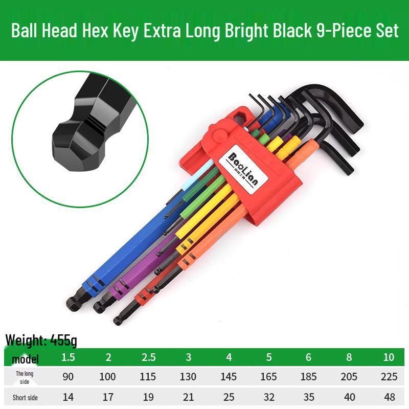 Colored Hex Wrench Set: Multi-Functional 6-Sided Screwdriver with Extended 6-Key Design
