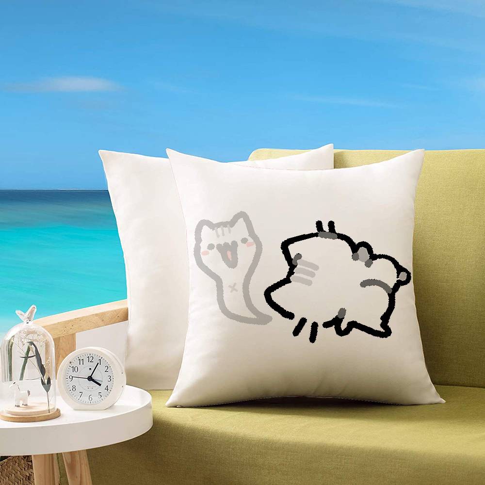 Cute BBasiilleaf CAT Customizable Square Pillowcases Stylish And Soft Perfect For Beds Cars And Sofas 40x40cm