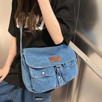 2023 Summer Hong Kong Style Versatile Denim Crossbody Bag for Women - Japanese & Korean Student Fashion