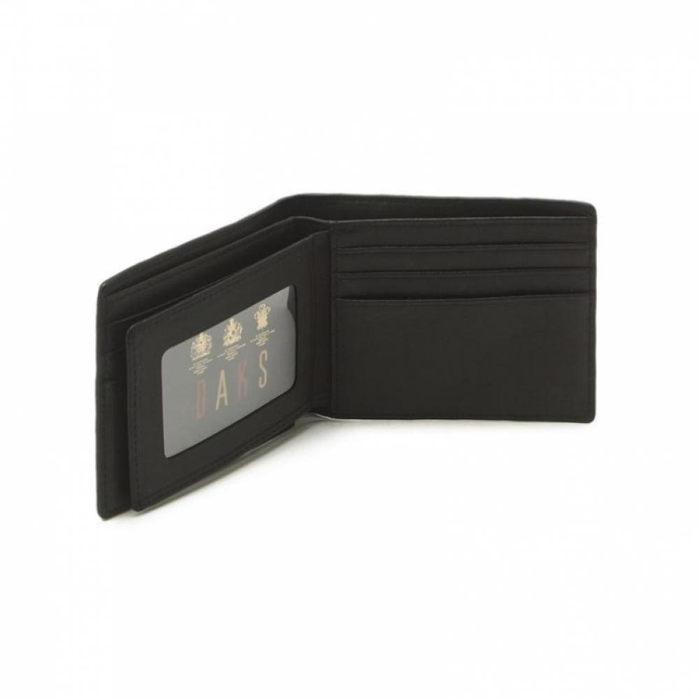 Daks Black European Leather Embossed Dd Pattern Wallet Dbwa6e363bk