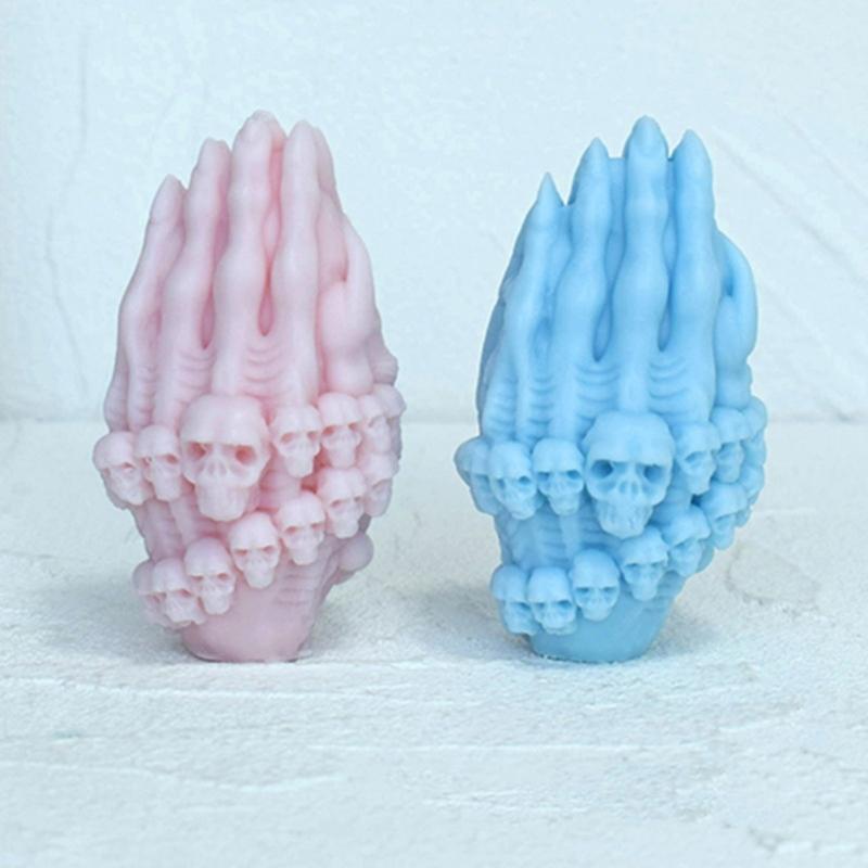 Skull Hand Candle Mold Skull Hand Silicone Mold Non-stick Easy to Mold for Making Candle Plaster Home Decorations