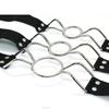 VaHppy Knebel Edelstahl Ring Schmetterlingsform S/M/L PU Länge verstellbar SM Paarspiele Alternative aufregende Zwangsöffnung
