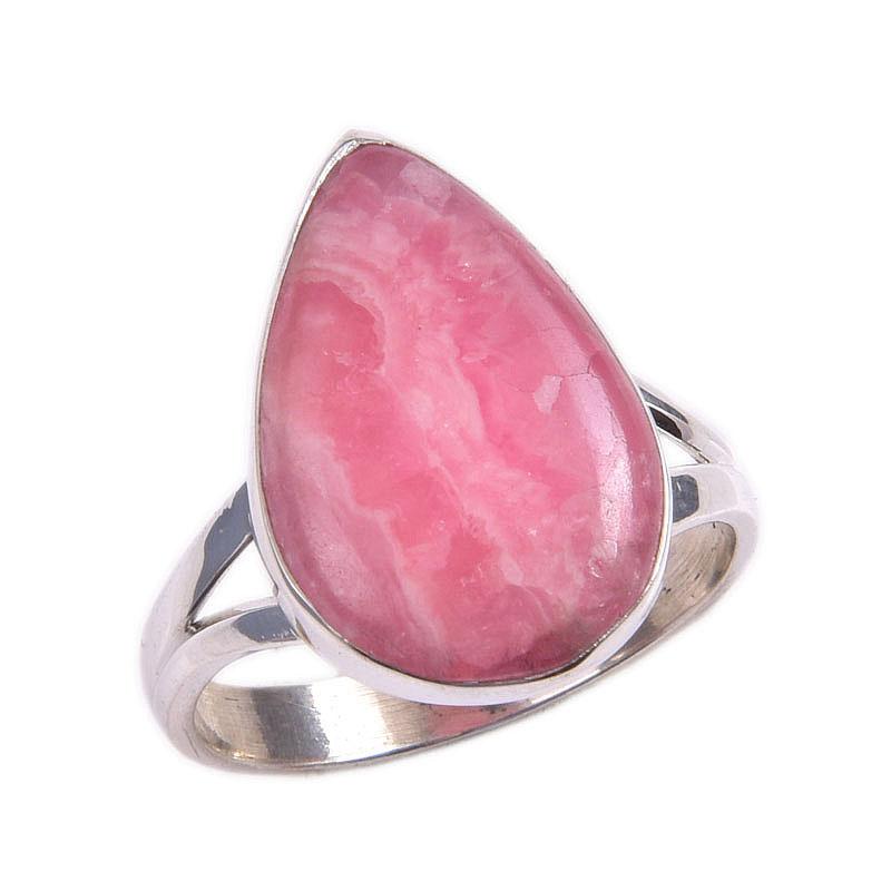 Natural Rhodochrosite Gemstone 925 Solid Sterling Silver Jewelry Ring S.7 C8q78